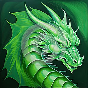 An illustration of a light green dragon, a symbol of the year 2024