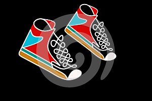 Illustration of line shoes with unbroken lines