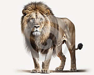 Illustration of Lion isolated on white background. Generative AI