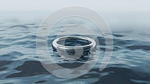 An illustration of liquid nitrogen-cooled high-temperature superconduction above magnetic levitation.