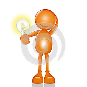 Illustration of little electrician man