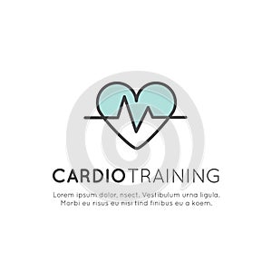 Illustration Logo of cardio training