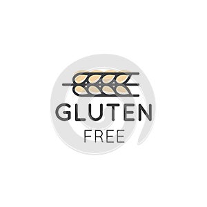 Illustration Logo Set Badge Ingredient Warning Label Icon Gluten Wheat Free