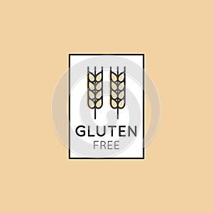 Illustration Logo Set Badge Ingredient Warning Label Icon Gluten Wheat Free