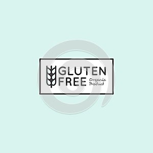 Illustration Logo Set Badge Ingredient Warning Label Icon Gluten Wheat Free Organic Product Sticker