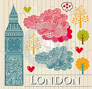 Illustration with London Big Ben