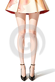 Illustration of long female legs