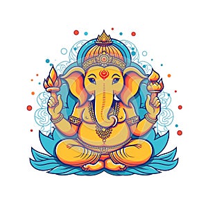 Illustration of Lord Ganesha for Ganesh Chaturthi with background. Ai Generated