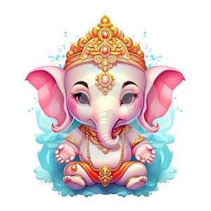 Illustration of Lord Ganesha for Ganesh Chaturthi with background. Ai Generated