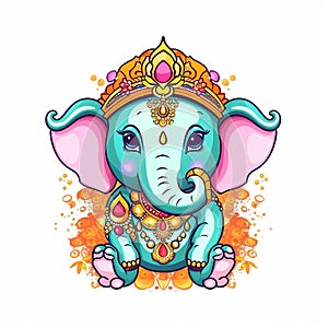 Illustration of Lord Ganesha for Ganesh Chaturthi with background. Ai Generated