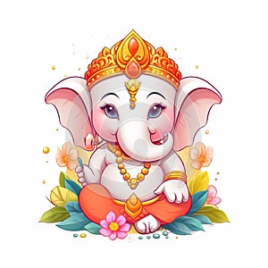 Illustration of Lord Ganesha for Ganesh Chaturthi with background. Ai Generated