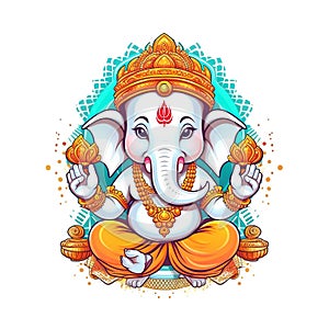 Illustration of Lord Ganesha for Ganesh Chaturthi with background. Ai Generated