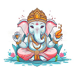 Illustration of Lord Ganesha for Ganesh Chaturthi with background. Ai Generated