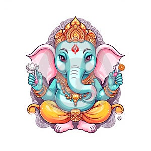 Illustration of Lord Ganesha for Ganesh Chaturthi with background. Ai Generated