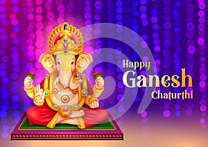 Lord Ganpati background for Ganesh Chaturthi festival of India with message meaning My Lord Ganesha photo