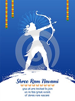 Shree Ram Navami celebration background for religious holiday of India photo