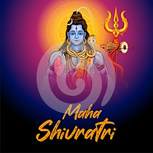 Lord Shiva, Indian God of Hindu for Maha Shivratri festival of India