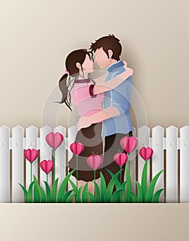 Illustration of love and valentine`s Day .