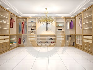 illustration of luxury wardrobe in modern style