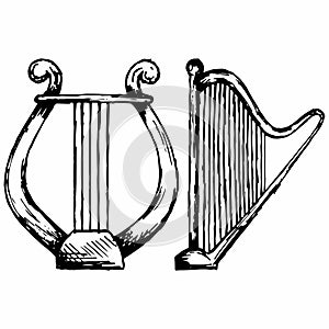 Illustration of lyre