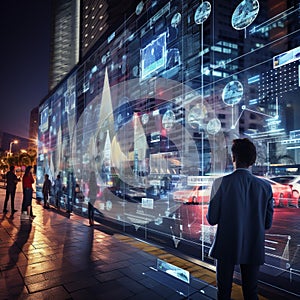 illustration of Machine Learning analytics identify behavior recogni, Generative ai