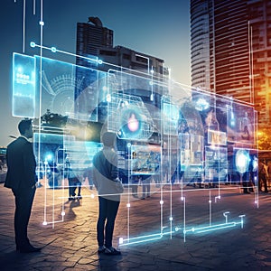 illustration of Machine Learning analytics identify behavior recogni, Generative ai