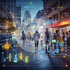 illustration of Machine Learning analytics identify behavior recogni, Generative ai