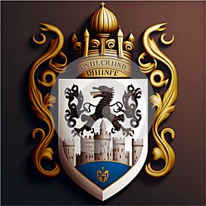 Coat of arms of an ancient city that never existed photo