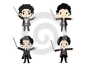 Illustration of Maestro in Action: Orchestra Conductor photo