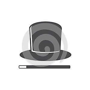 illustration of magic hat, magic icon, vector art.
