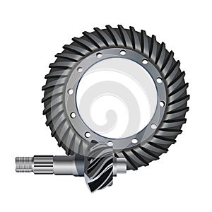 Illustration of the main gear icon. bevel gear.