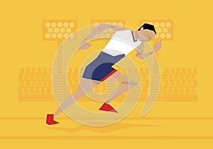 Illustration Of Male Athlete Competing In Sprint Race