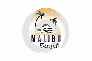 Illustration of Malibu Sunset vintage.