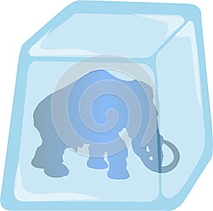 Illustration of Mammoth enclosed in Ice