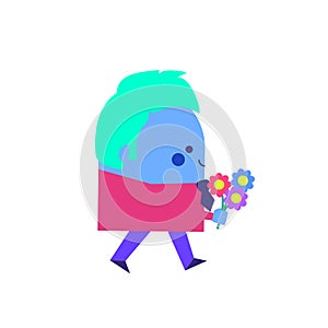 Illustration of man with flowers -  lifestyle facts attitude design