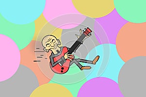 Illustration of man playing rock and roll