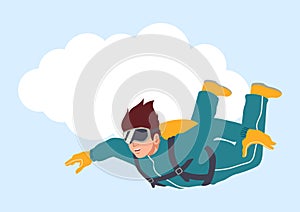 Illustration of a man sky diving