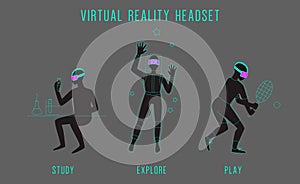 Man using virtual reality headset