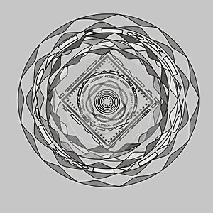 Illustration mandala in shades of gray