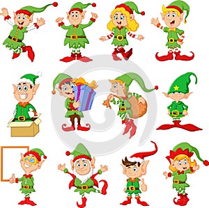 Illustration of many elfs cartoon photo