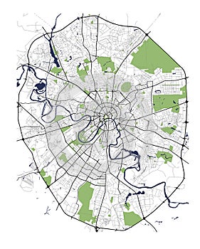 Map of the city of Moscow, Russia