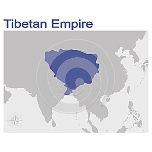 illustration with map of the Tibetan Empire