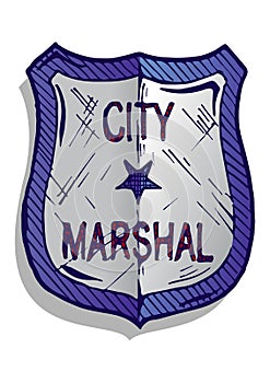Illustration of marshal badge