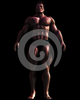 Illustration of Massive Male Bodybuilder