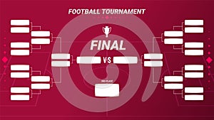 Illustration of match schedule playoff in football tournament on red background