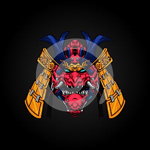 Illustration Mecha Samurai Vector Art