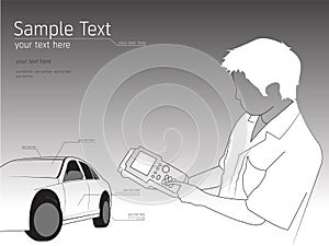 Illustration of a mechanic technician car automobile repair