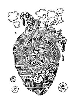 Illustration mechanical heart