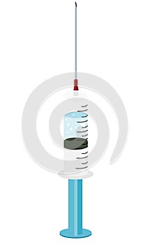 Illustration of a medical injection syringe