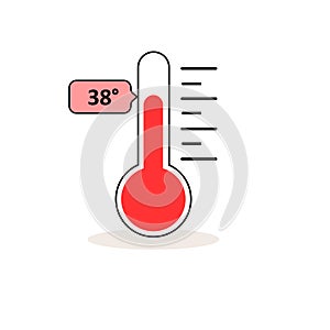 Illustration of a medical thermometer on a white background.